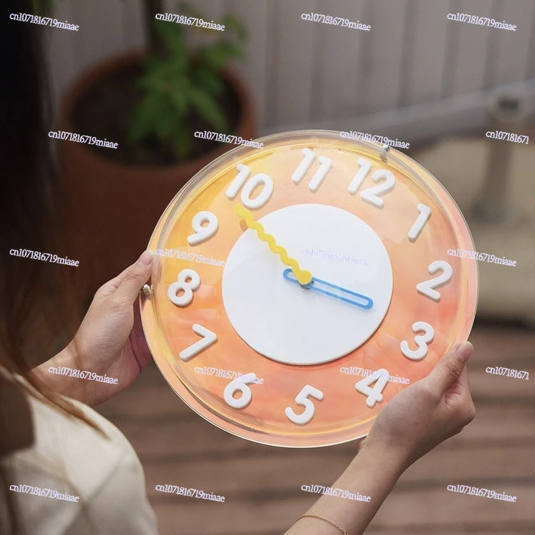 2024 Creative Dazzling Style Clock Wall Clock Living Room Home Bubble Hanging Dual-purpose Internet Celebrity Light Luxury