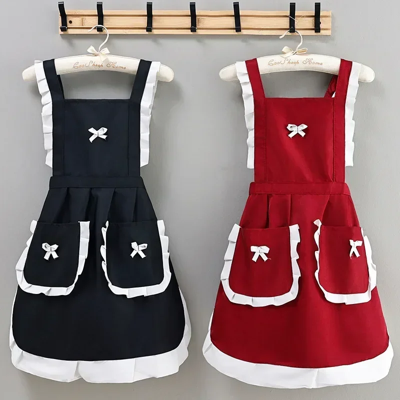 Cute Maid Outfit, Oil and Stain Resistant Apron with Waistband, Kitchen and Restaurant Work Clothes