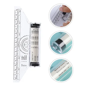 Design del righello a rulli paralleli Utilizzare lo strumento di misurazione portatile rotolante Scala angolare Disegno in plastica per ingegneri di misurazione