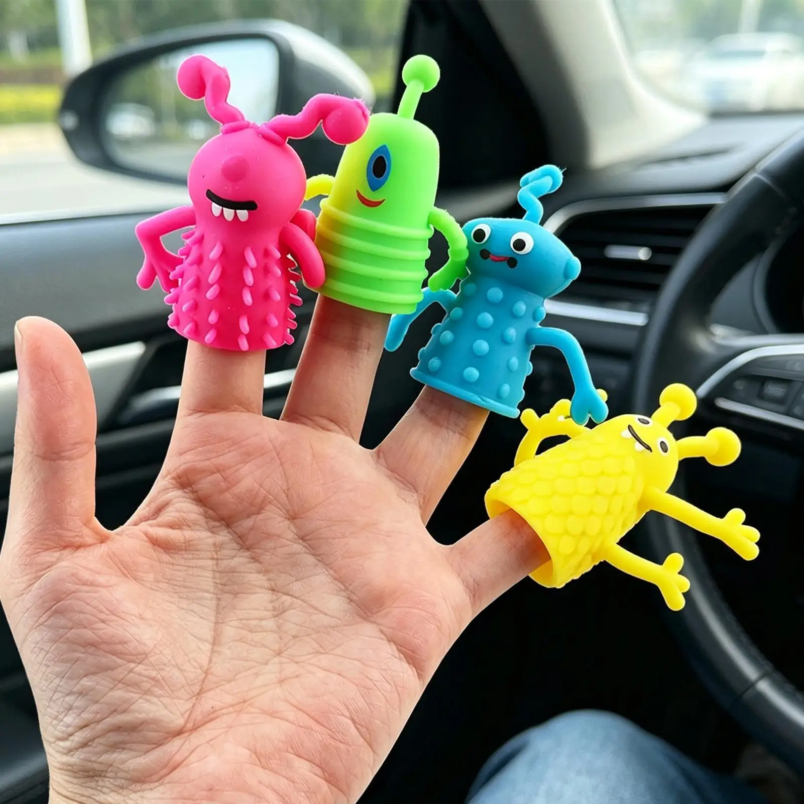 Finger Puppets 16-Piece Rubber Cute Fidget Soft Kids Stretchy Fidget Doll Toys For Teens Adults Boys Girls Home School Classroom
