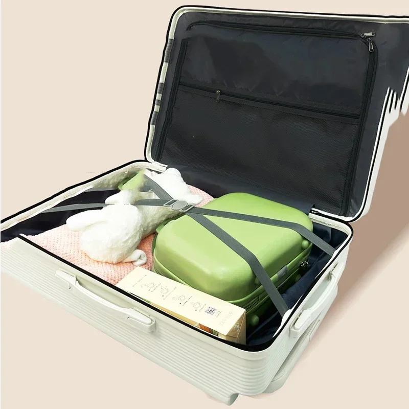 Широкий чемодан, черный 26-дюймовый багажник для ПК, женский утолщенный чемодан на колесиках, многофункциональный посадочный ящик с паролем, чемодан на колесиках