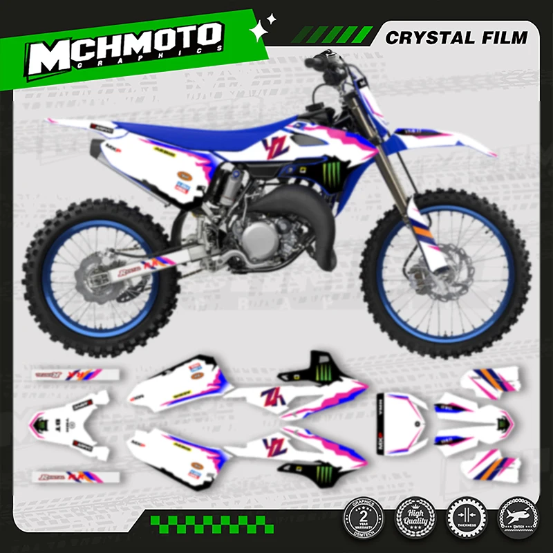 

MCHMFG мотоциклетная графическая фоновая наклейка для YAMAHA YZ85 2022 2023 2024 2025 номер имени наборы наклеек на заказ