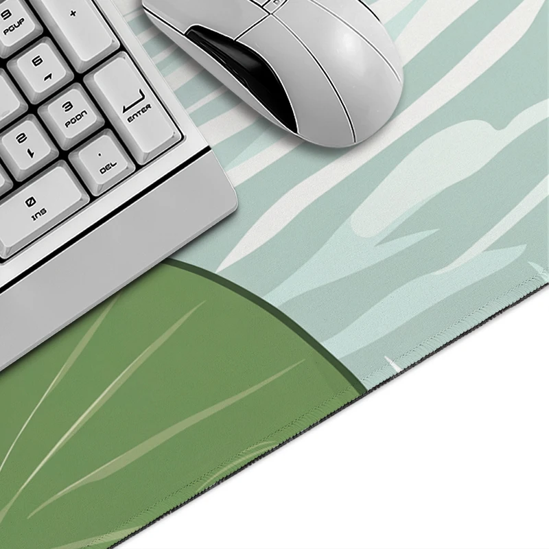 Lotus Pond White Cat Mouse Pad Gaming printon demand Large Mousepad XXL keyboard pad Natural Rubber Computer Desktop Mouse Pad