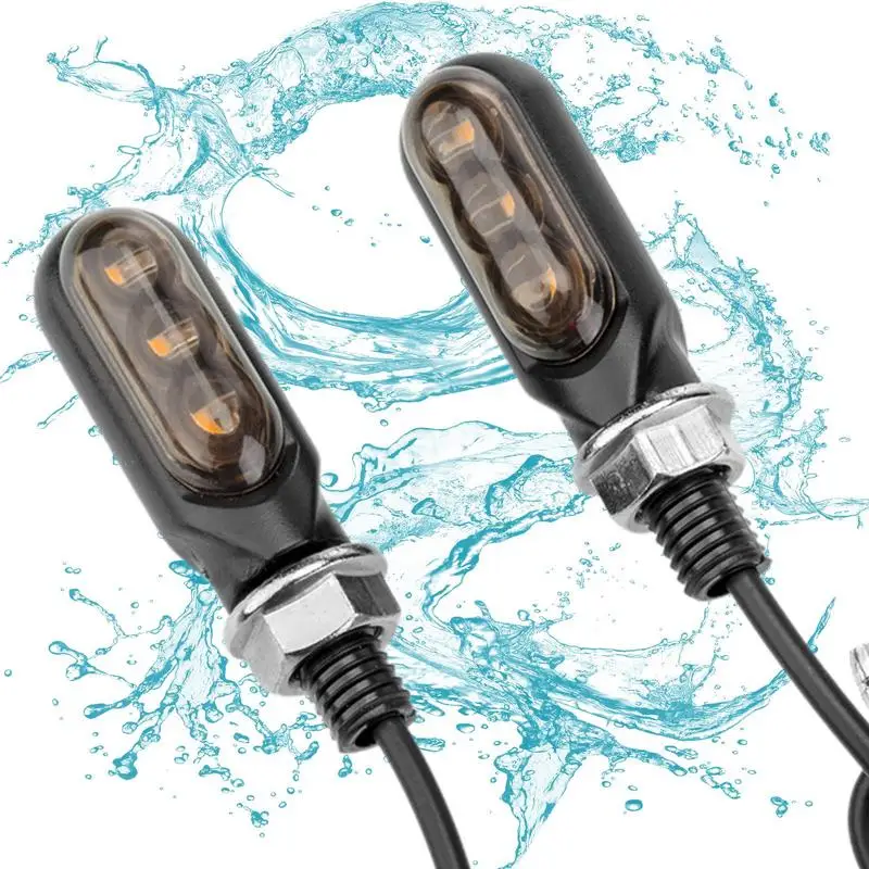 

2PCS Motorcycle Universals LED Turn Signals Short Turn Signals Lights Indicator Blinkers Flashers Amber Color Accessories
