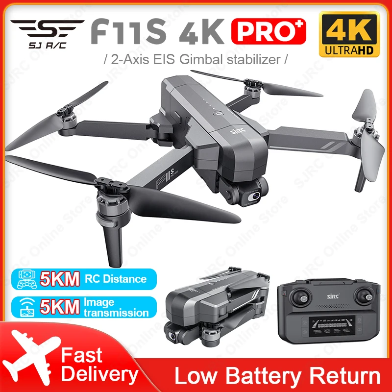 SJRC F11S 4K Pro 5KM Drone 4K Profesional RC Quadcopter With Camera Foldable 2 Axis Stabilized Gimbal 5G WiFi FPV GPS Drones