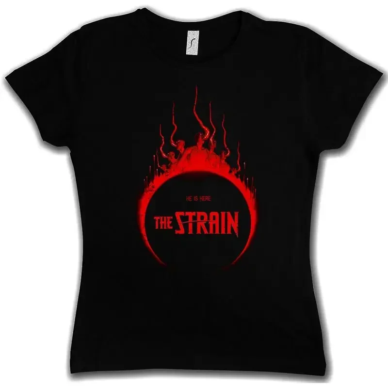 HE IS HERE LOGO I WOMAN T SHIRT Guillermo Del Toro Vampire TV The Strain