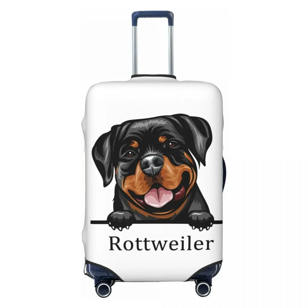 

Custom Rottweiler Dog Suitcase Cover Washable Pet Animal Luggage Protective Covers for 18-32 inch