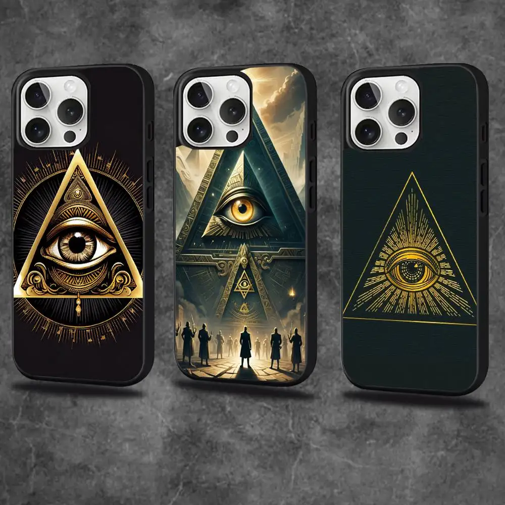 

Чехол для телефона Illuminati Eye для iPhone 16,15,14,13,12,11, Pro, Max, Plus, Mini, SE4, E с магнитной беспроводной зарядкой Magsafe