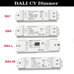 DALI CV PWM dijital Dimmer DC12/24V güç girişi otomatik olarak DALI master 1 veya 4 kanal tarafından atanan