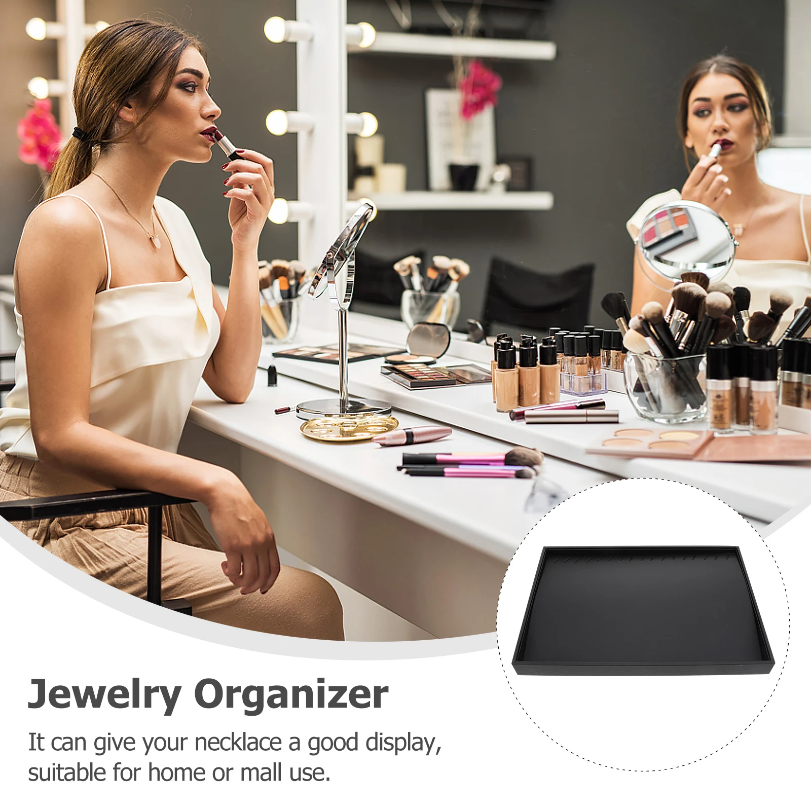 

Pu Jewelry Support Necklace Organizer Ring Display Ring Showing Stand Stand Holder For Home Mall Trade Show Use