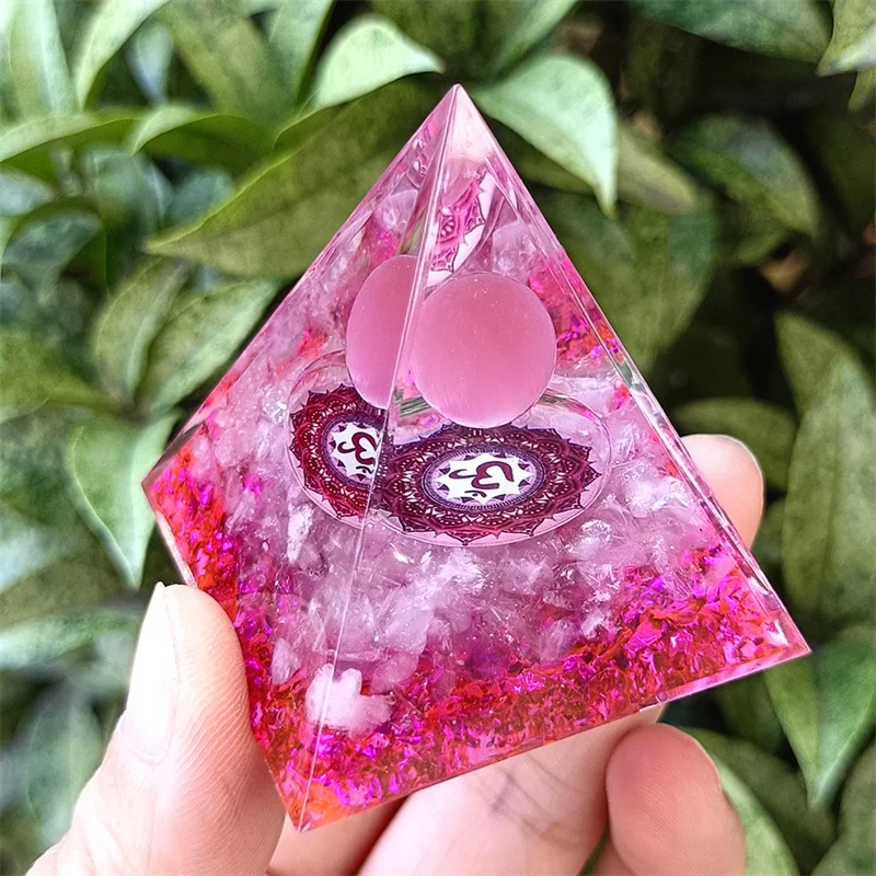 Amethyst Balls Crystal Crushed Stones Pyramid Ornaments Home Furnishings Resin Dropping Handmade