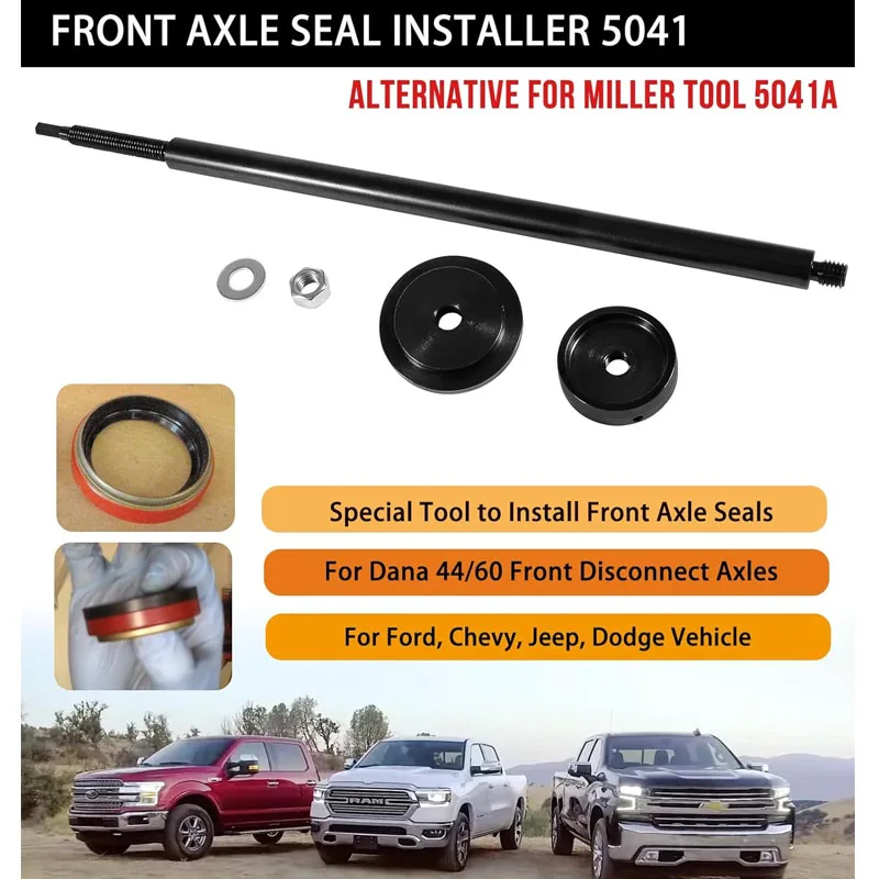 5041 5041a Front Axle Seal Installer and Adapter for Ford, Chevy, Jeep, Dodge Vehicle with Dana 44/60 Front Disconnect Axles