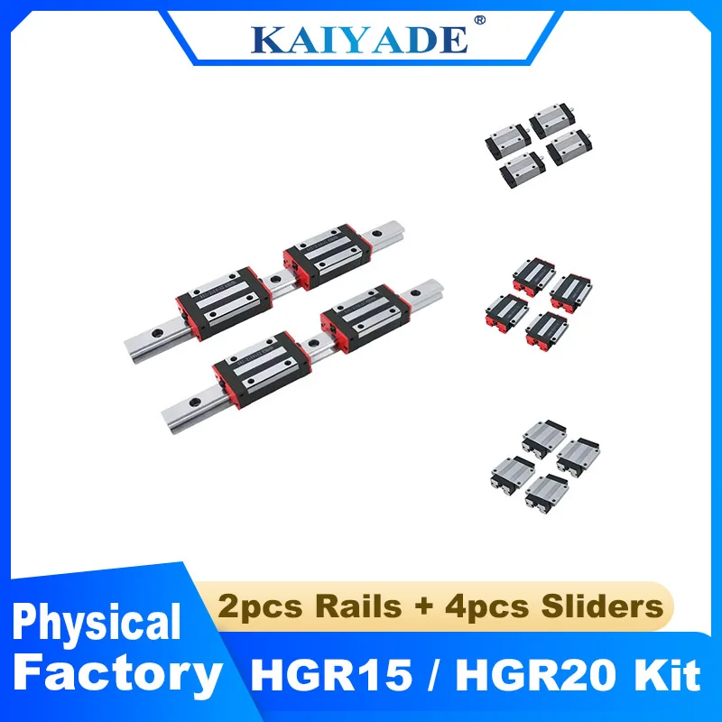

HGR15 HGR20 15mm 20mm Square Linear Guide Rail Kit with Sliding Blocks HGH20CA HGW20CC HGH15CA HGW15CC Carriages for CNC Router
