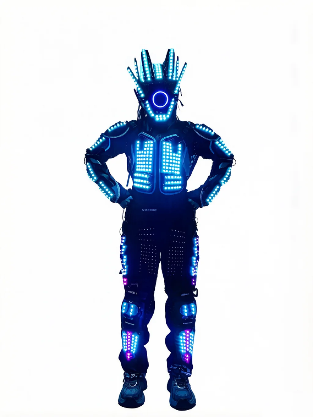 

Светодиодный полноцветный цифровой костюм Kryoman David Guetta Future Clothing Robot Pixel для взрослых, для праздничных мероприятий и бальных танцев