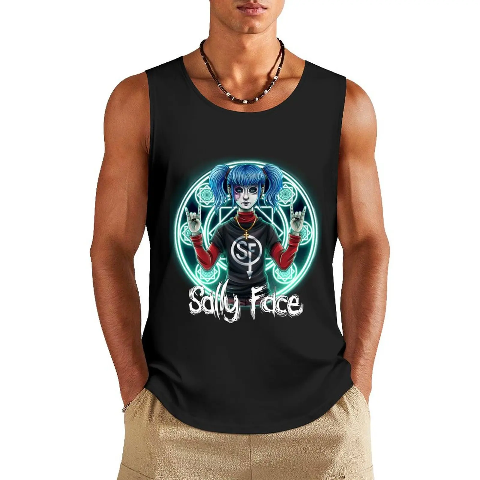 

Sally circle design Tank Top Men's gym articles training weight vest
