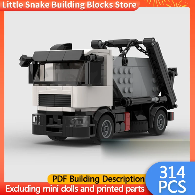 City Car Model MOC Building Bricks Heavy-Duty Skip Loader Truck Modular Technology Children Holiday Gifts Assemble Toys Suit