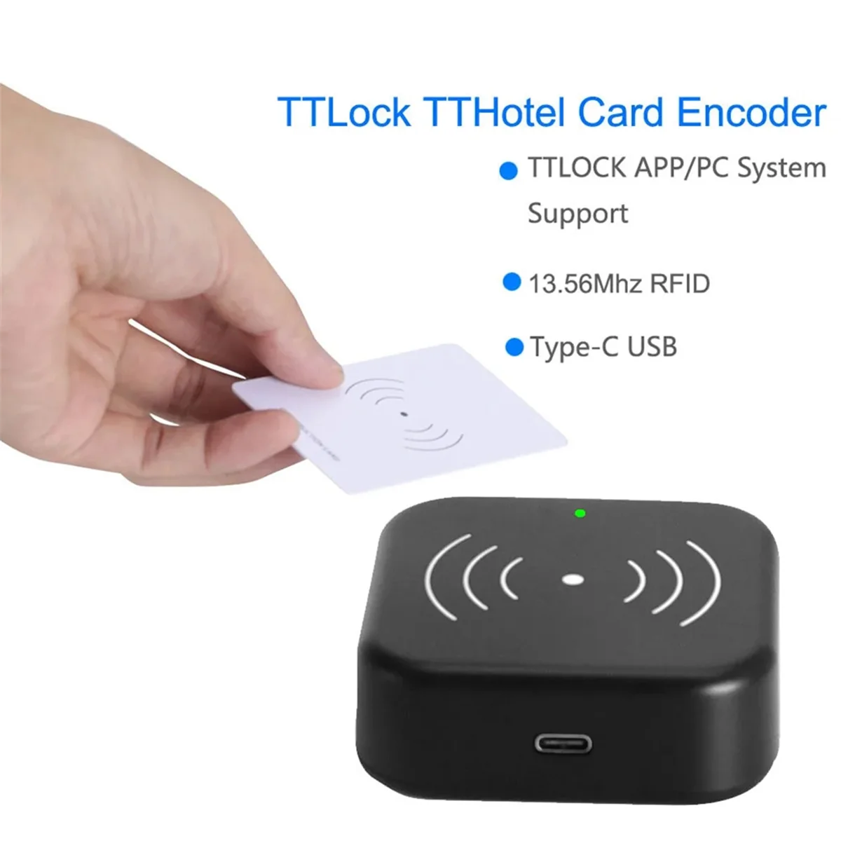 TTLOCK Smart Card Encoder NFC 13.56M M1 IC Card Reader RFID Chip Scanner for TT Hotel TT Rental System Software-Elect