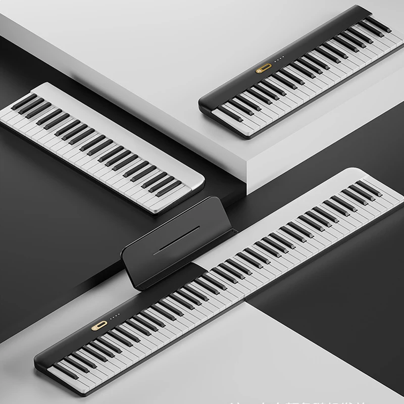 

88 Keys Portable Piano Keyboard Magnet Adsorption Folding Piano 128 Rhythms and Tones Support Split Playing