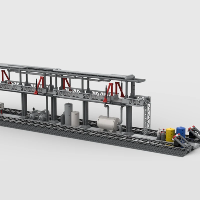 moc brick blocks Railcar Refueling Rack city Transportation railcar reloading rack for tank cars train layout bricks blocks