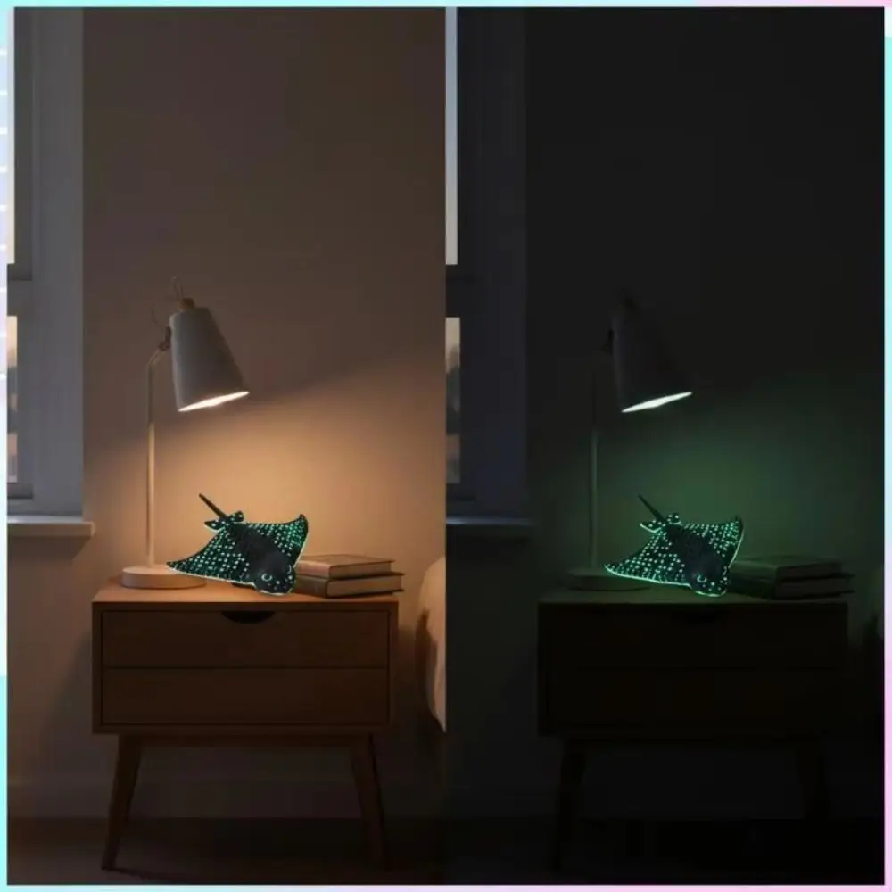 3D Printed 3D Printed Manta Ray Luminous Realistic Luminous Stingray Glow Bionic Realistic Stingray Figurine Desktop Decor
