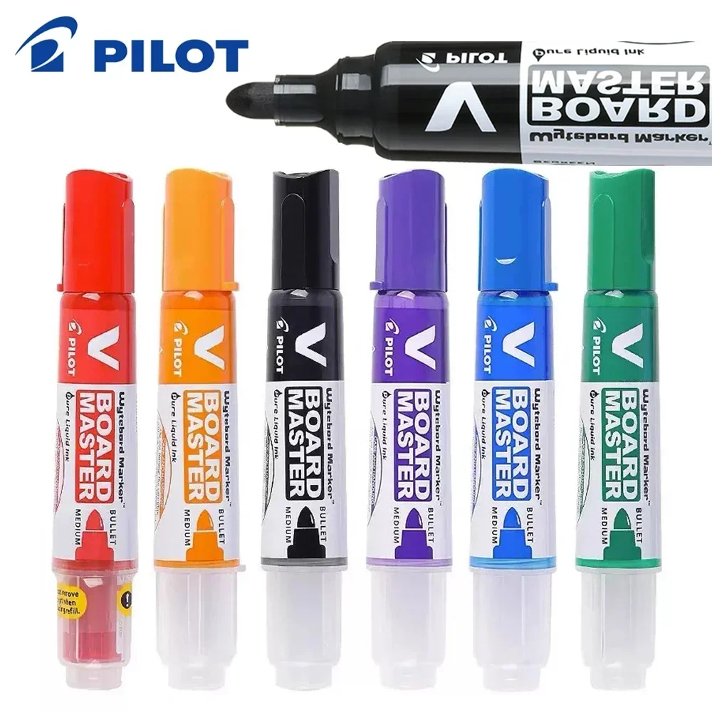 3pcs/6pcs Pilot Whiteboard Marker WBMAVBM V Board Master Medium Bullet Round Toe Ink Refills P-WMRF8 Paint Marker Art Supplies