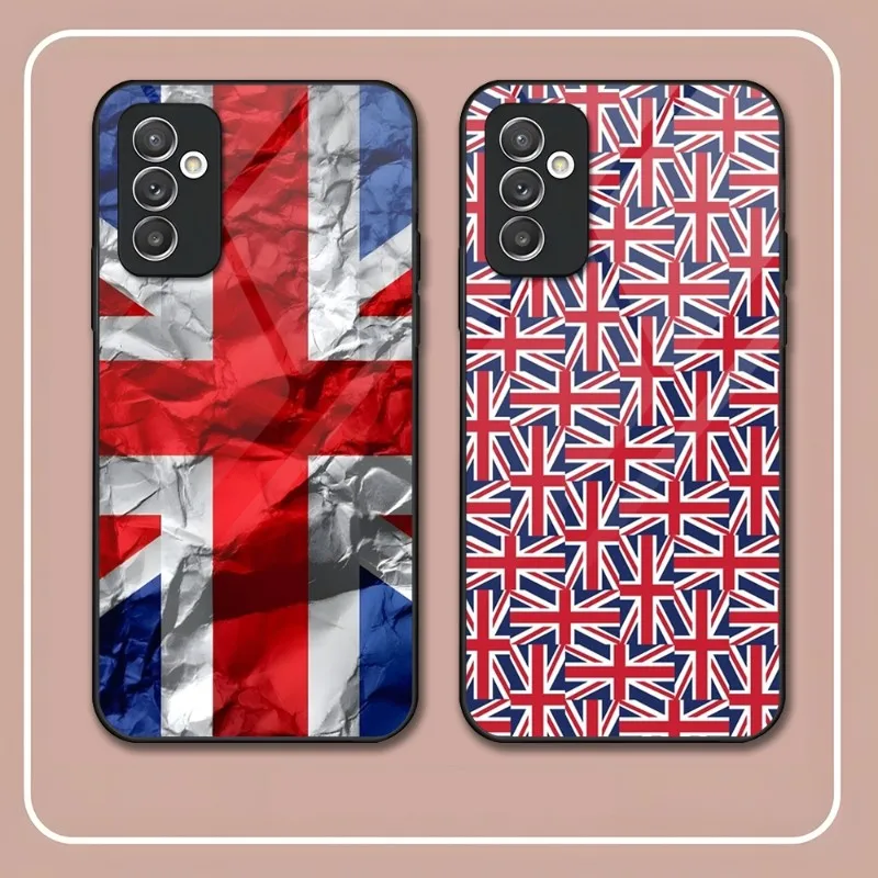 England British English UK Flag Phone Case Glass For Samsung A52 A22 A51 A12 A32 A42 S22 S21 S21FE S20 Ultra Note 20 10 Pro Plus