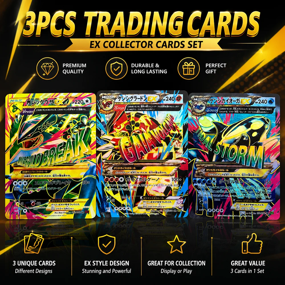 

Anime Ptcg Proxy Collection Cards Rayquaza Groudon Kyogre Ex Self Made Single Card Classic Game Anime Collection Card Gift Toy