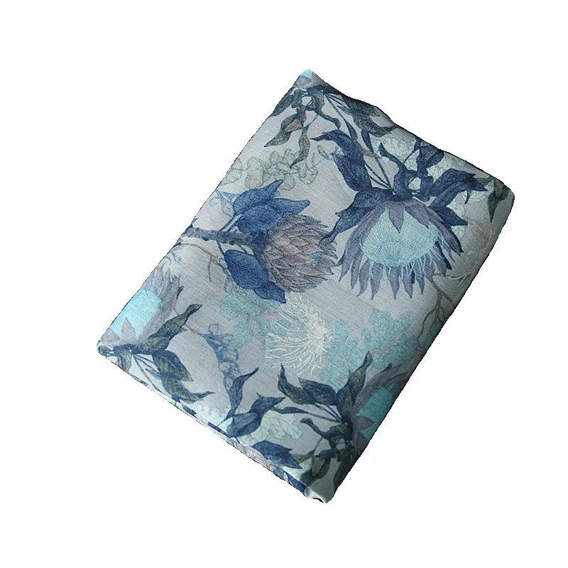 

1 ярд натуральная ткань рами, цифровая печать, шитье, юбка, платье, рубашка, сумка, материал, ткань для пэчворка