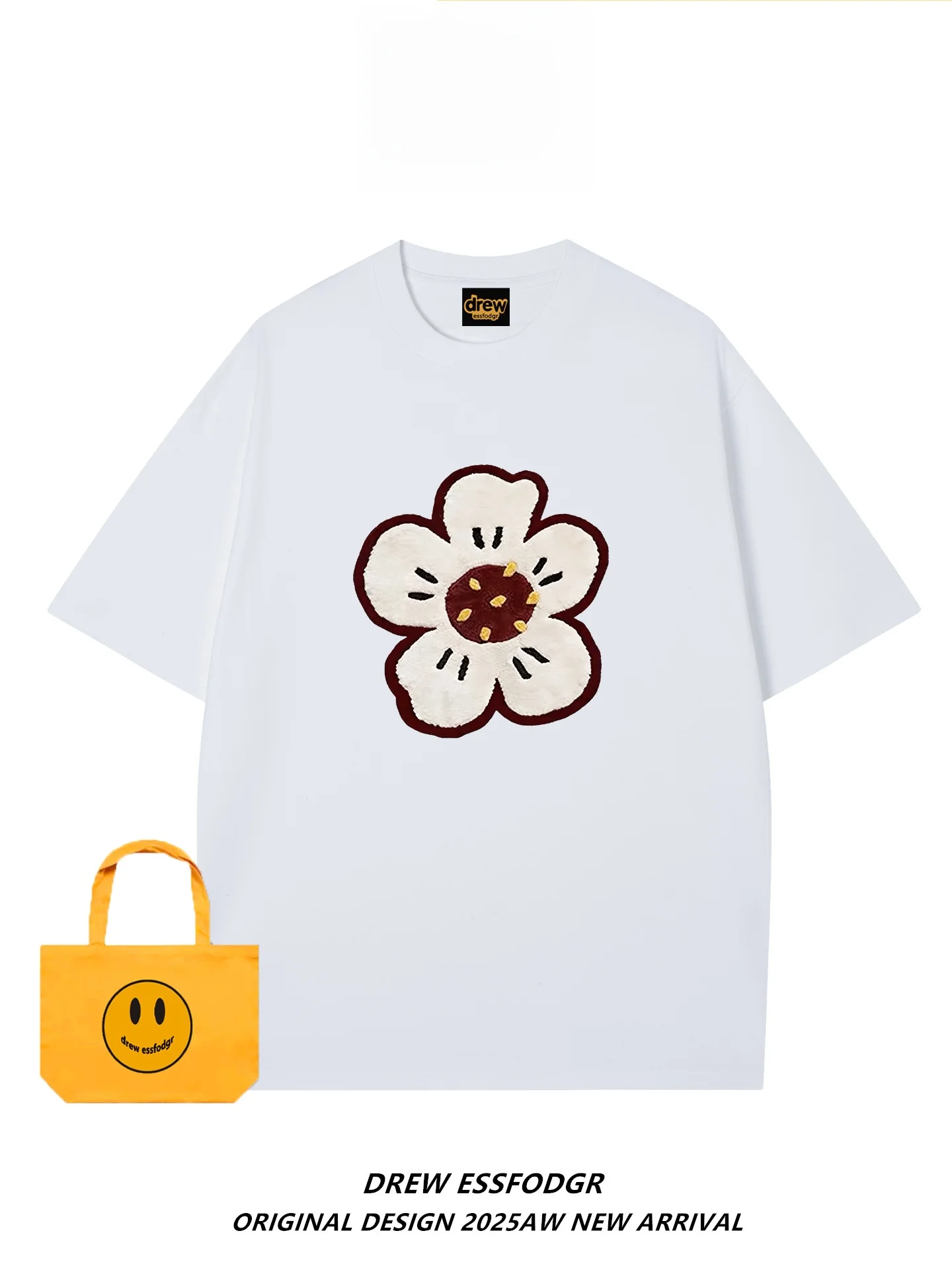 American Style Casual Cotton T-Shirt Men's Loose Fit Short Sleeve Print Top Breathable Comfortable Sweat Absorbent Durable