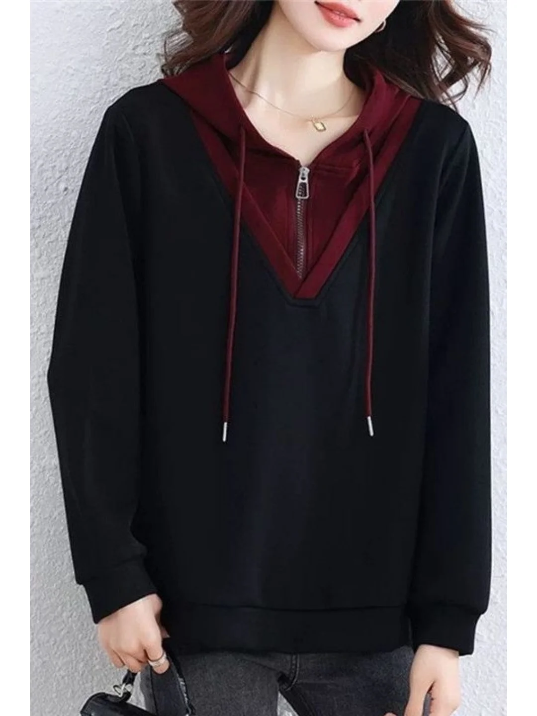 

Худи большого размера на молнии с длинными рукавами, в корейском стиле, для женщин, повседневная одежда, весна-осень-зима, уличная мода