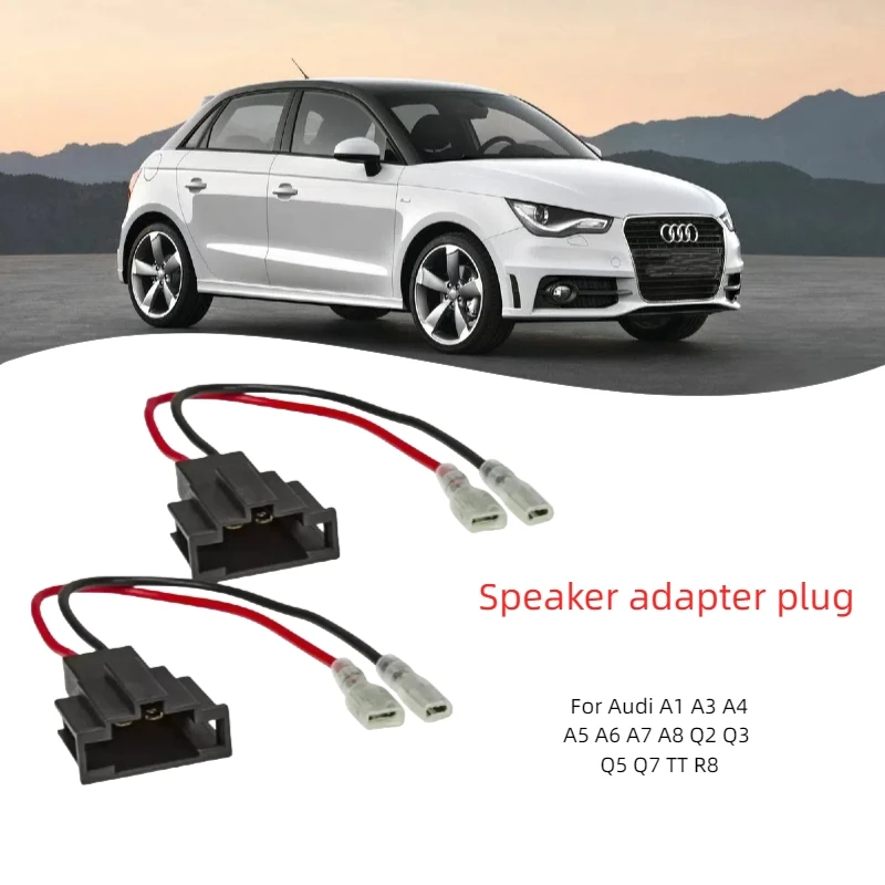 2Pcs Speaker Adaptor Cable Car Speaker Cable Harness Plug For Audi A1 A3 A4 A5 A6 A7 A8 Q2 Q3 Q5 Q7 Tt R8 Auto Interior Parts