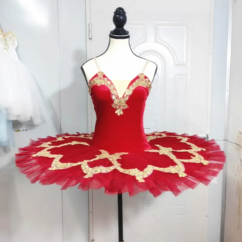 Gonna tutù di balletto rosso Top in velluto Costumi professionali di danza del ventre Costumi bianchi del lago dei cigni Abbigliamento da spettacolo