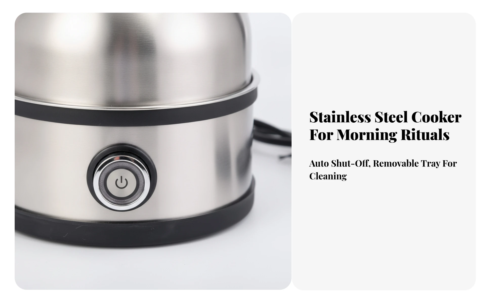 Electric Egg Boiler Stainless Steel 7-Egg Boiler Appliance Compact Space-Saving for Busy Professionals, Small Kitchens
