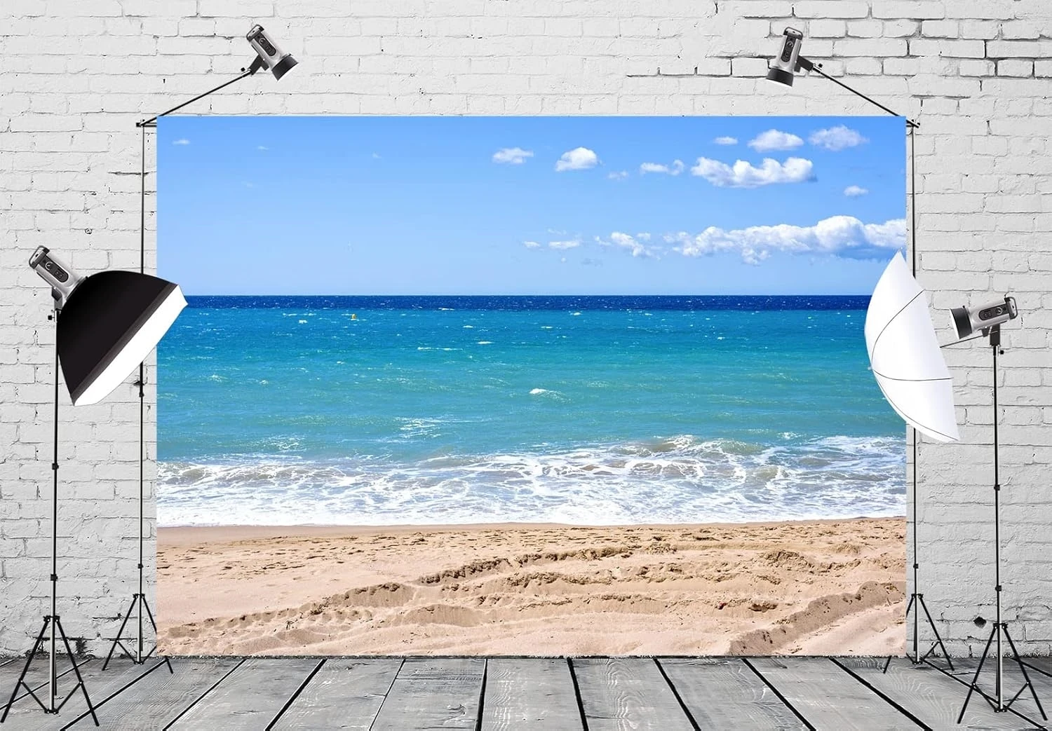 Tropical Beach Ocean Wave ฤดูร้อน Blue Sea Beach Hawaiian Sandy ฉากหลังพื้นหลังสตูดิโอถ่ายภาพที่สวยงาม