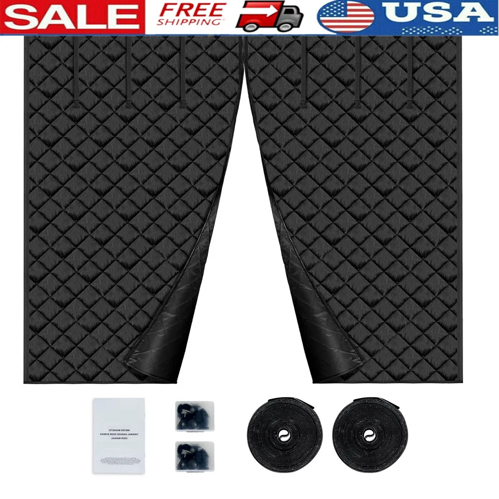 

Magnetic Thermal Insulation Garage Door Screen 9.28x7.15FT Heavy Duty Oxford Fabric Weather Protection Year-Round Comfort Easy