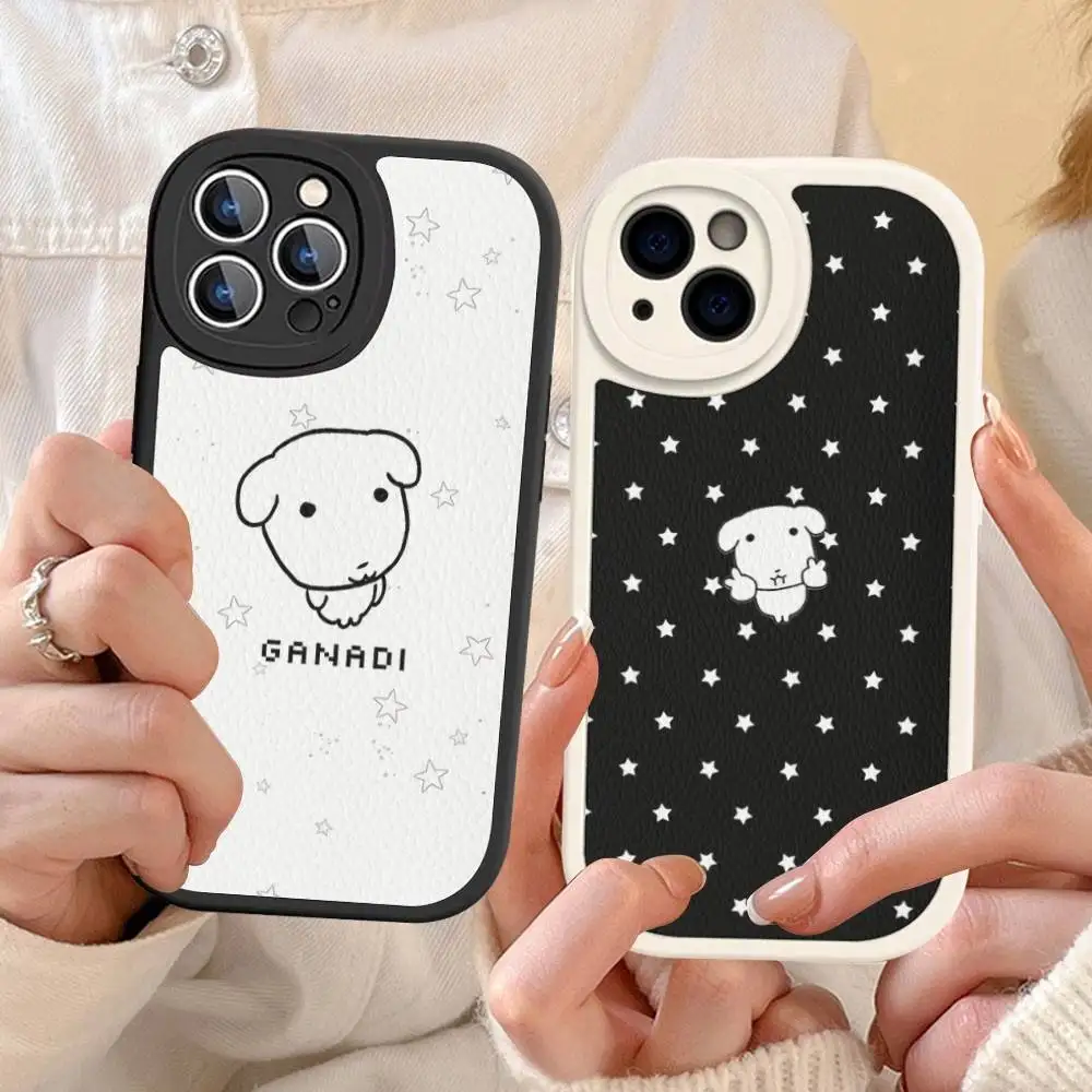 

Cute GANADI Anime Phone Case For IPhone 16 15 14 11 12 13 Pro Max Plus Back Leather Shell