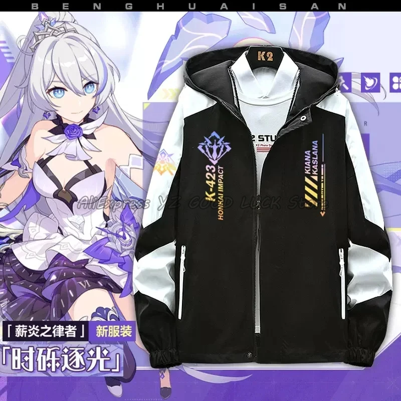 

Fashion Hooded Honkai Impact 3 Kiana Kaslana Cosplay Costum Long Sleeve Print Jacket Zipper Hoodie Coat Unisex Clothe New Top