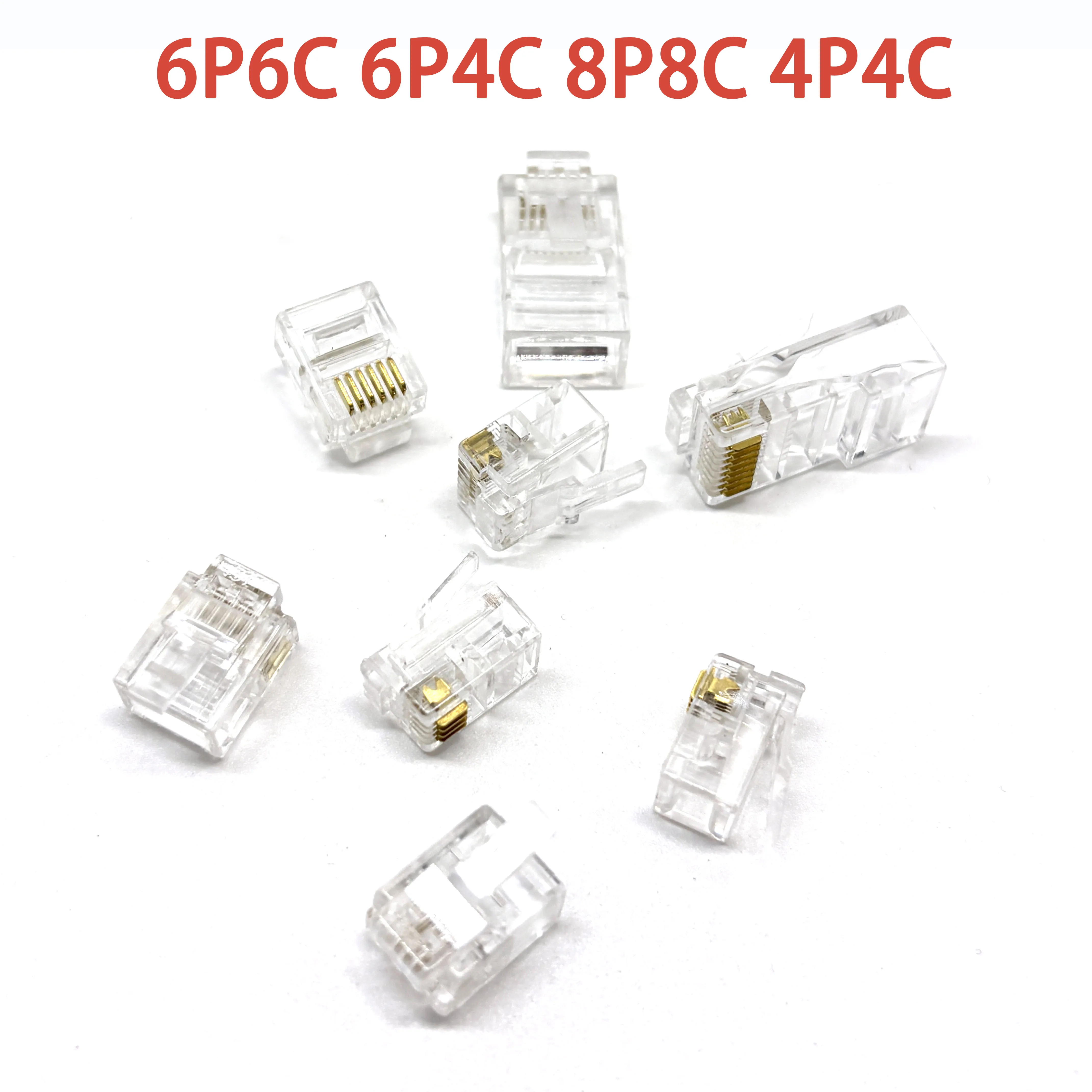 20pcs 4Pin 6Pin 8Pin Cable End Connectors Plugs telephone connector internet connector  RJ11 4P4C  6P4C 6P6C  8P8C Crystal