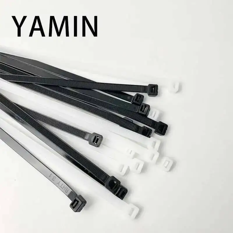 5x300mm Cable Tie Black/White Self-Locking Plastic Nylon Wire Zip Fasten Ring Wraps Strap 8*200mm