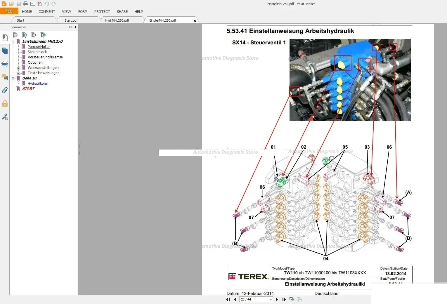  Terex Fuchs Service Manual Diagnostic DE - Service Manuals, Electrical, Hydraulic Schematics 2016