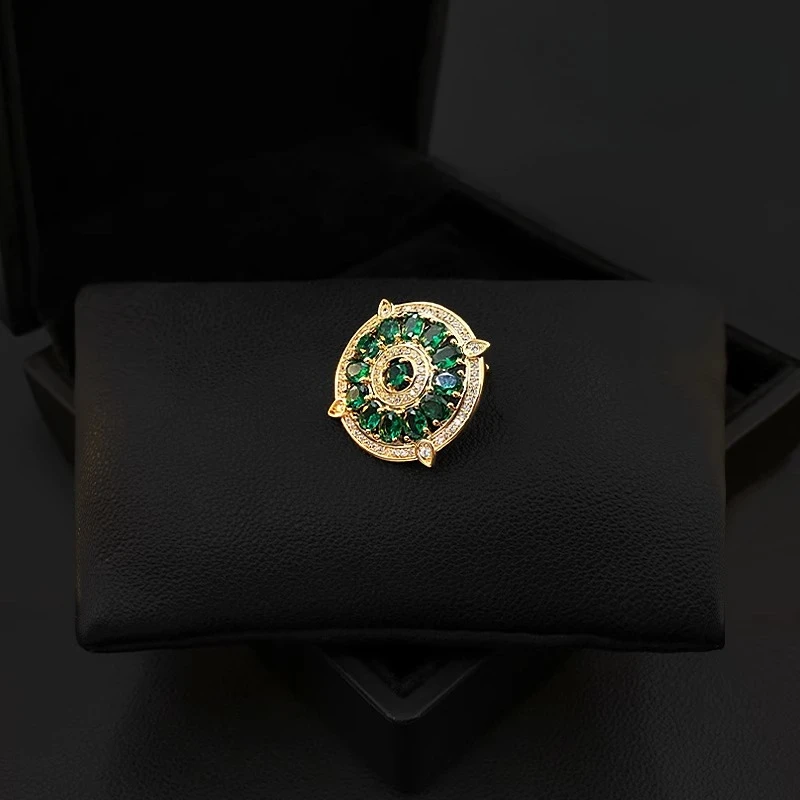 Green Small Brooch Lapel Pin Unique Design Unisex Suit Accessory Anti-Slip Collar Fixing Decorative Blazer Formal Outfit 5937