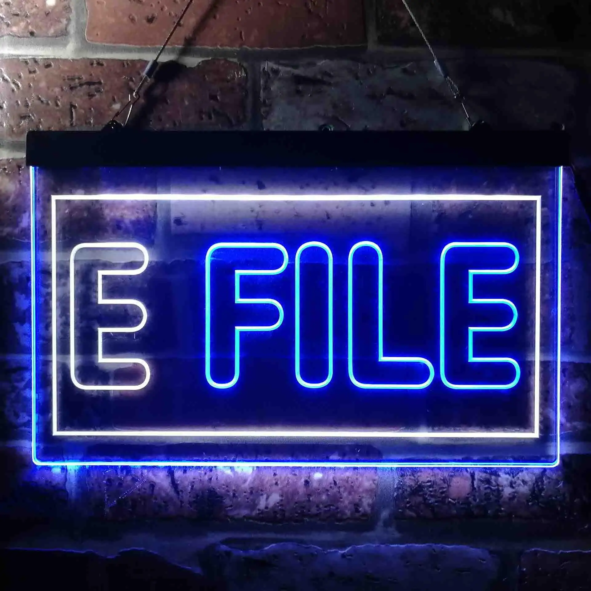 E-File Tax Dual Color Led Neon Sign st6-i0273