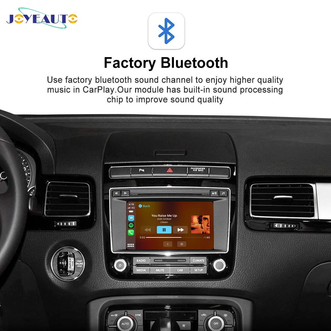 JoyeAuto Wireless Apple CarPlay Interface for Volkswagen Touareg RCD550 2010-2017 6.5‘’ Android Auto Mirroring Car Play AirPlay