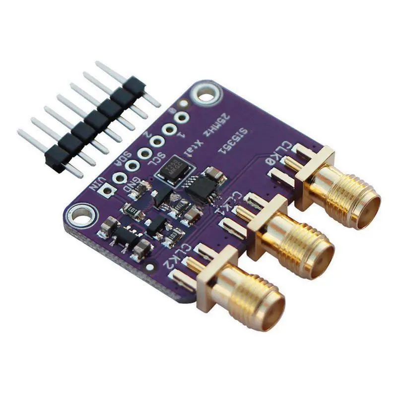 Placa de fuga do gerador de relógio DN-Si5351a I2C 25Mhz 8Khz a 160Mhz para Arduino D9I2