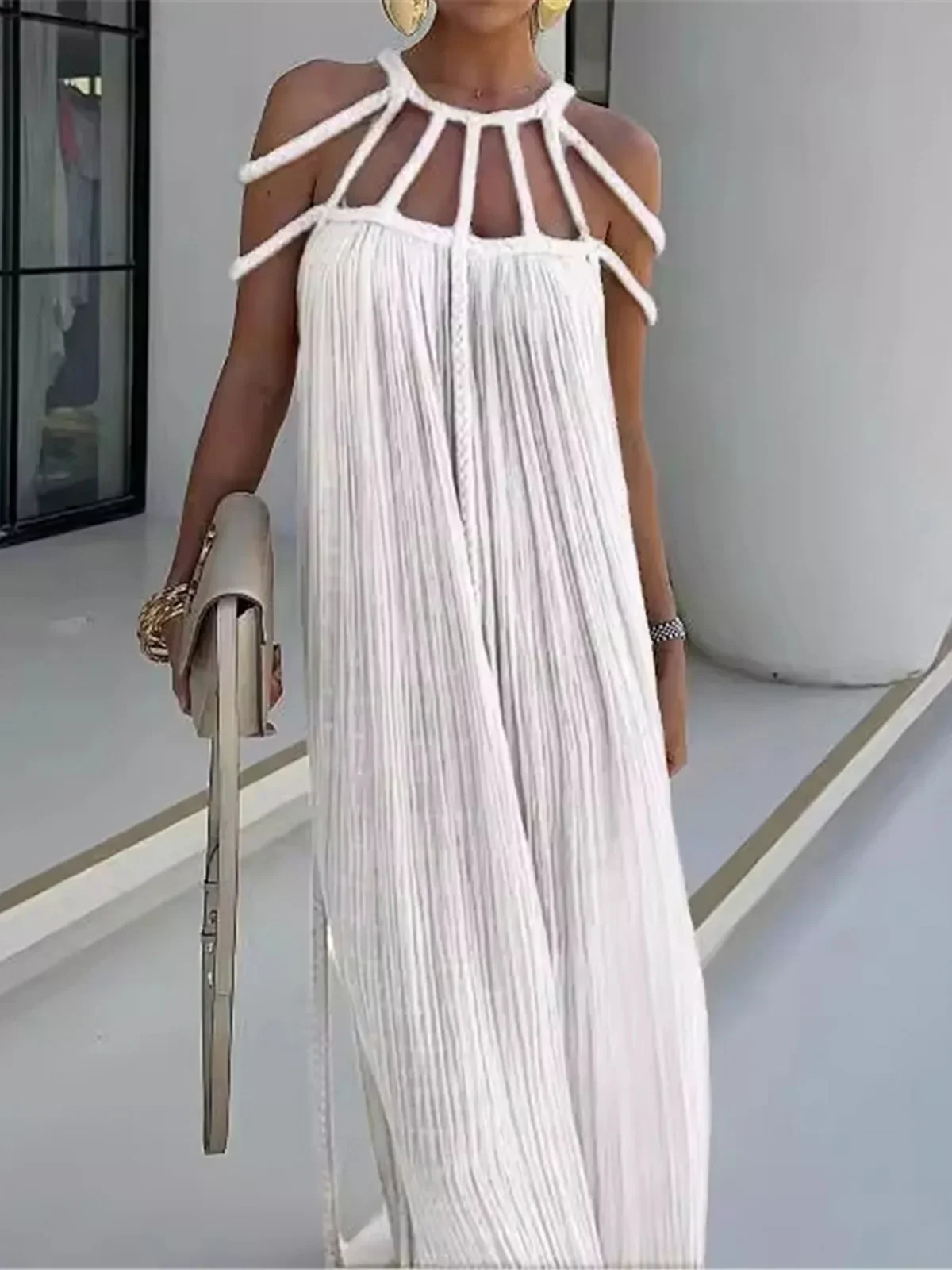 

3 Colors Hollow Out Backless Crochet Knitted Tunic Beach Cover Up Cover-ups Beach Dress Beach Wear Beachwear Female Women