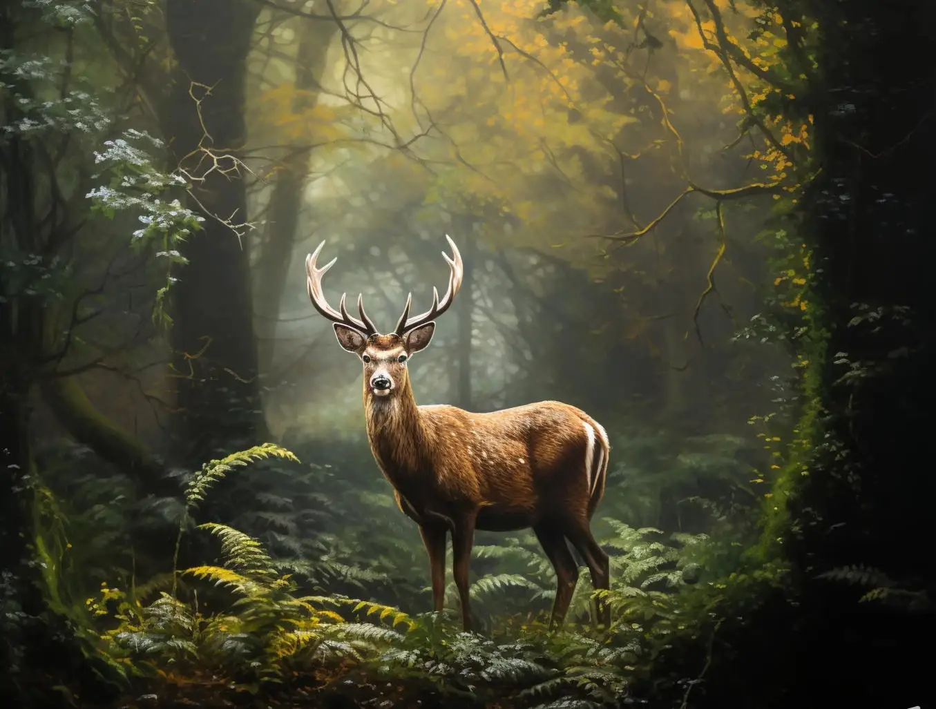 

Custom wallpaper Oil painting woods flowers elk Photo painting wall home decoration background wall mural 3d wallpaper