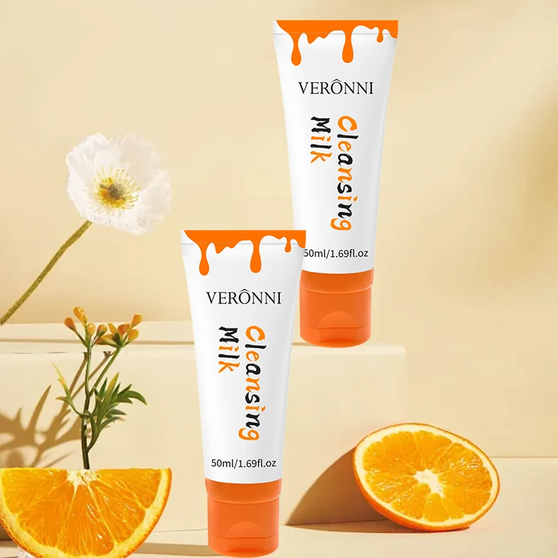 VERONNI Limpiador de Leche 50ml – Desmaquillante Suave y Limpiador Facial, Textura Láctea Hidratante, Suave para Todo Tipo de Piel, Fórmula Delicada