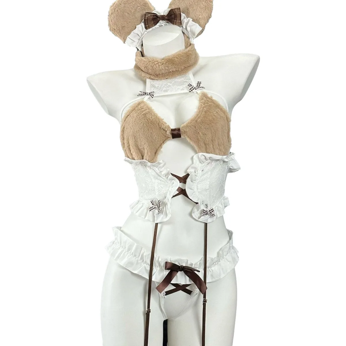 Sexy Cute Plush Bear bodysuits Sexy And Alluring With Garter Sexy Sleepwear For Female bodysuits charming nightclub style ZTA7