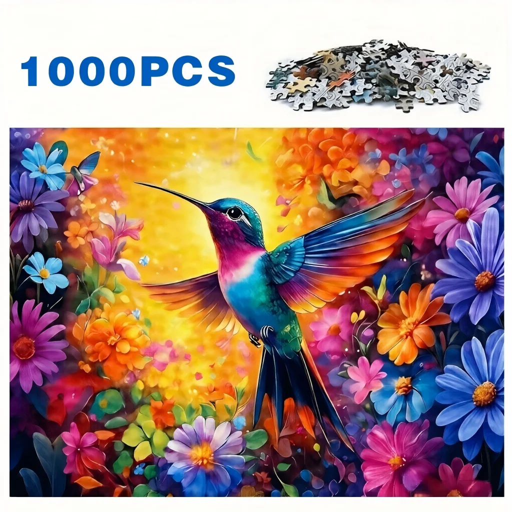 Jigsaw Puzzle Adult - 鮮やかな鳥と花のジグソーパズル - カラフルなハチドリ、枢機卿、インコ、ロビンの自然アートパズル 大人と子供向け ホームデコレーションギフト