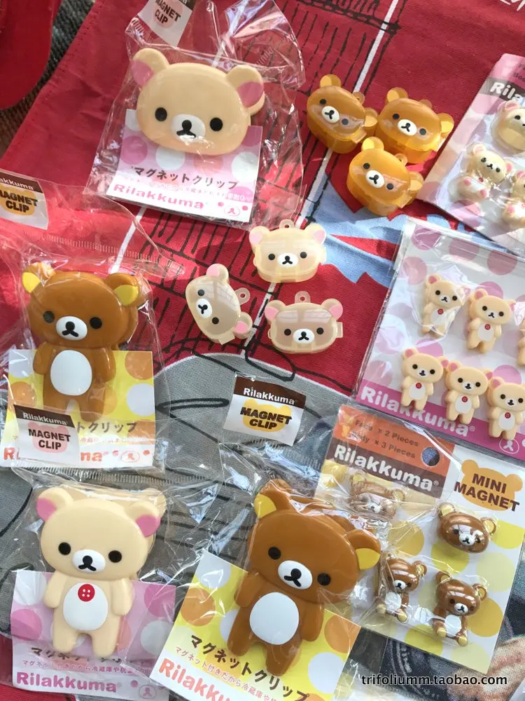 Genuine Japan Rilakkumas Peripheral Cute Kawaii Stickers Tapes Refrigerator Sticker Ornament Decorations Gifts Toy